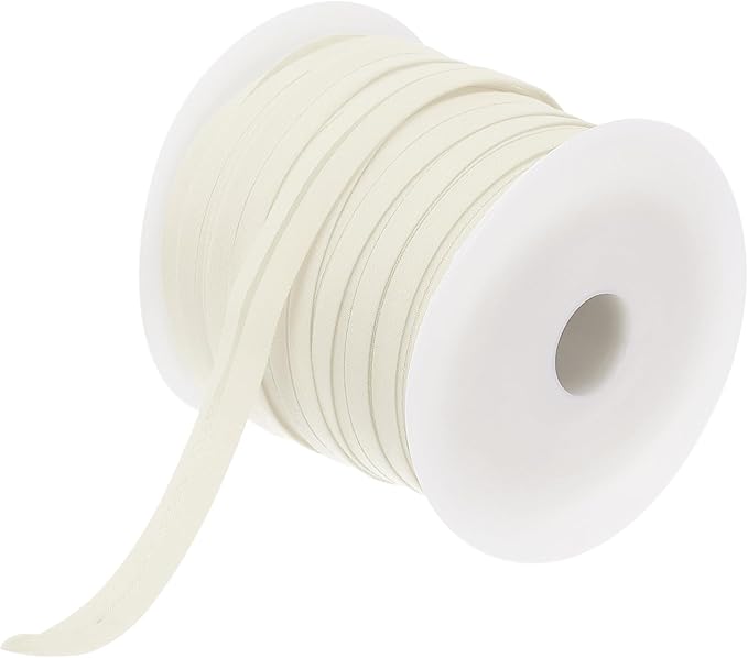 MECCANIXITY 1/2 Inch Single Fold Bias Tape Polyester Continuous Bulk Bias Tape for Sewing,Seaming Quilting Hemming Binding Crafts (Beige 50 Yards)