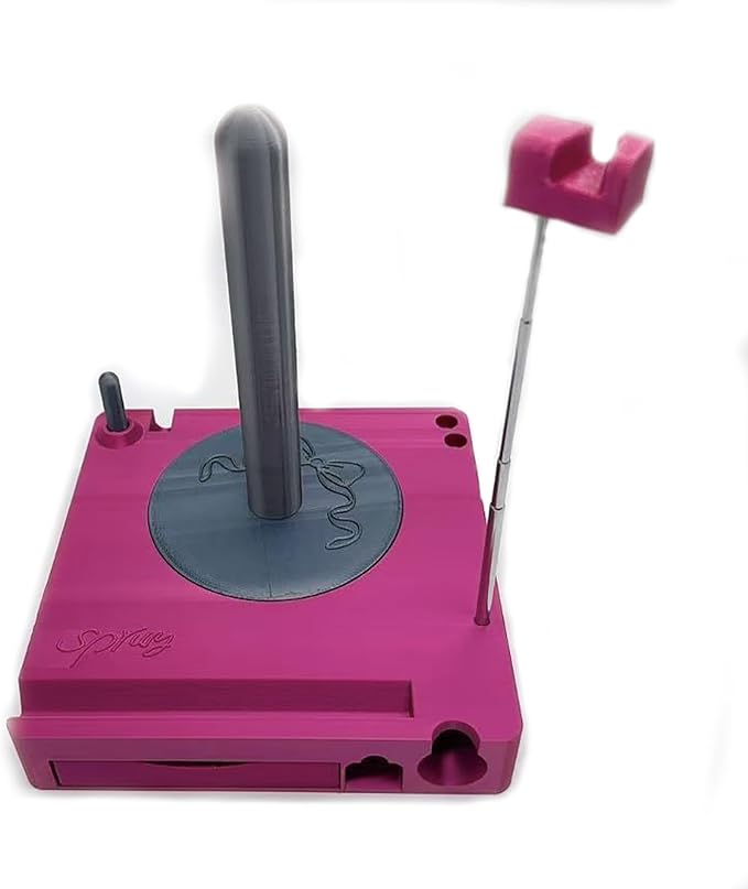 2026 New Detachable Yarn Spool Organizer Box with Phone Stand, Portable Crochet Caddy, Multi-Functional Yarn Shaft Spool Box for Knitting Lovers Crocheter (Purple)