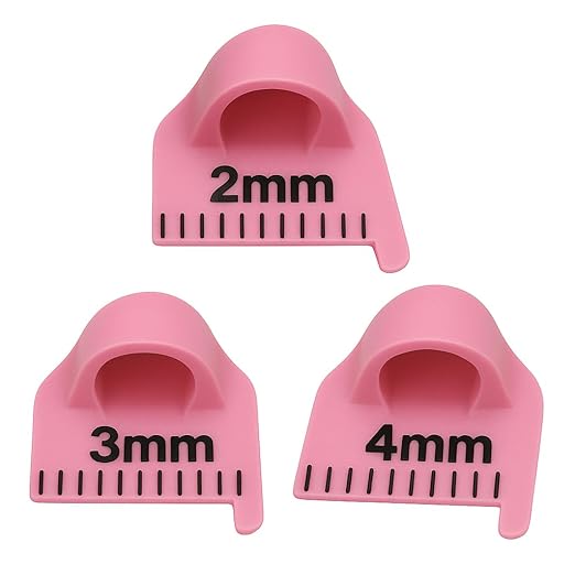 Edge Stitch Lock and Sewing Gauge-Sewing Gauge-Edge Sewing Lockranding Tool-Needle Gauge Quilting Ruler for Straight & Curved Seams for Beginners,Professional Sewers - 2/3/4 Mm, 3 Pcs,Plastic (Pink)