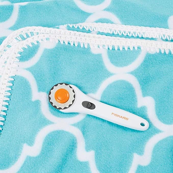 Fiskars 45mm Perforated Rotary Blade (1 Pack), Crochet Edge Skip Stitch Rotary Cutter Blade to Perforate Fleece, Fabric, Paper and More for Craft, Sewing, and Quilting Projects, Silver