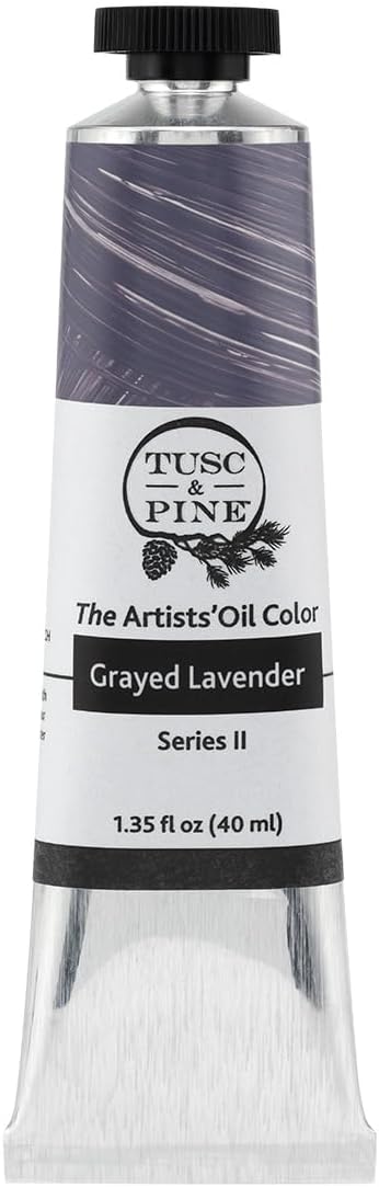 Tusc & Pine Artist Oil Paint - Grayed Lavender, 40 ml, Non-Yellowing, Rich & Creamy Consistency, Maximum Pigment Load, Small Batch Milled Oil Paints Made in the USA for Professional Artists