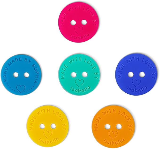 callie Personalized Acrylic Name Buttons & Tags for Crafts - Custom Text, andmade with Love Crochet Items, Gifts for Crafting Knitting Crocheting Sewing Lovers(25mm)