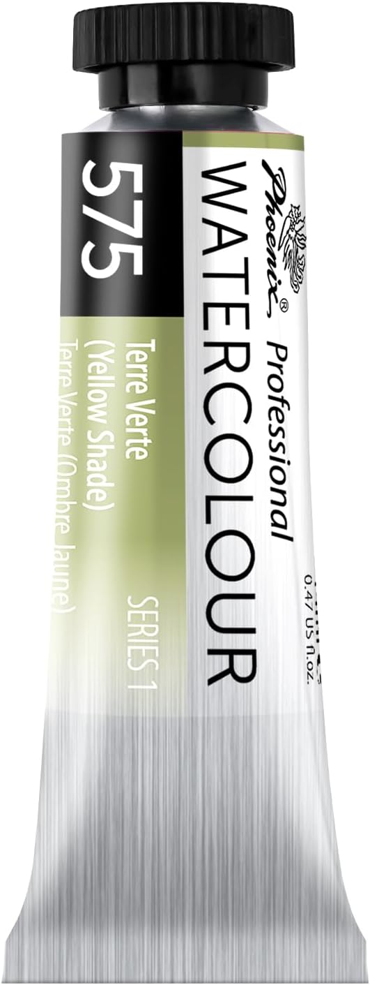 PHOENIX Professional Watercolor Paint Single Tube - 0.47 Fl Oz / 14ml - Terre Verte(Yellow Shade)