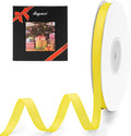 LIUYAXI 1/4" X 50 Yards Solid Yellow Grosgrain Ribbon, Perfect for Crafts, Wedding Decor, DIY Hair Accessories, Sewing, Gift Package Wrapping and More