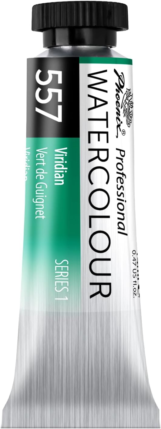PHOENIX Professional Watercolor Paint Single Tube - 0.47 Fl Oz / 14ml - Viridian