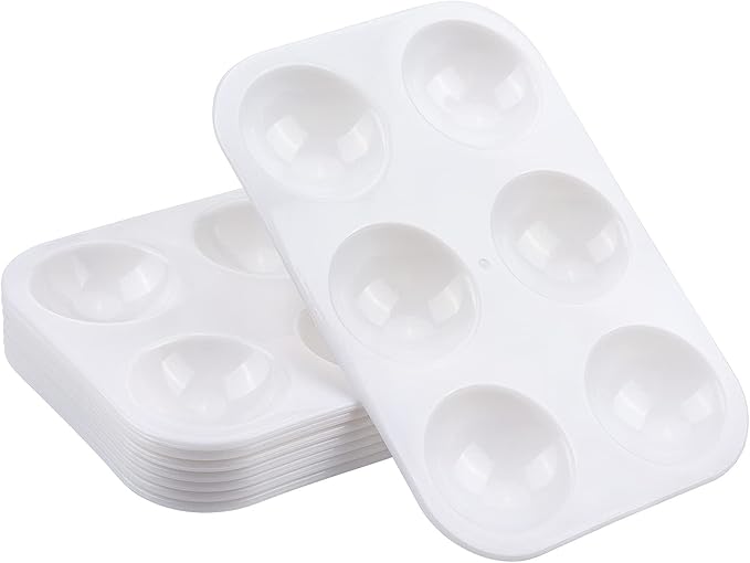 Tamaki 16 PCS White Plastic Paint Tray Palettes, Watercolor Palette Painting Tray for Painting Party, DIY Craft and Art Painting