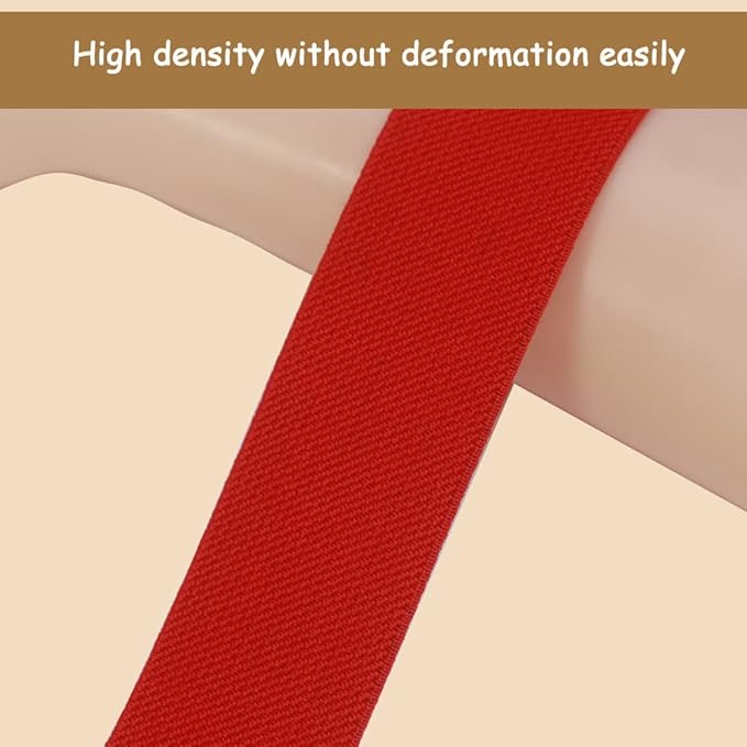 Red Wide Elastic Band for Sewing 1.5 inch 10 Yards Double-side Twill Woven Elasitc Stretch Straps Heavy Knit Elastic Waistband for Pants Wigs DIY Crafts & Projects