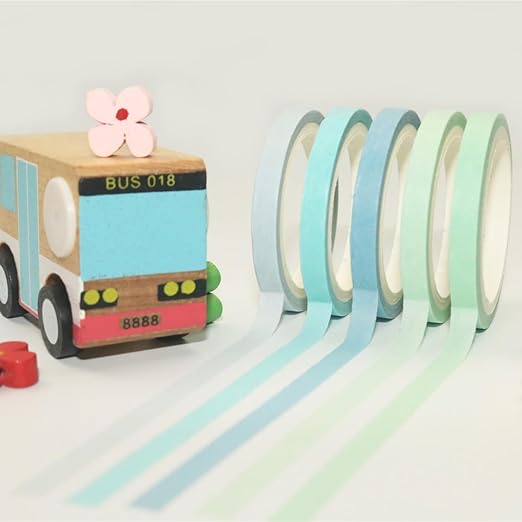 YUKUNTANG 20 Rolls Washi Masking Tape Set, 7.5mm 110 Yards Colorful Rainbow Pastel Washi Tape Set, Skinny Thin Decorative Colored Washi Craft Tape for Bullet Journal DIY Planner Crafts Designs