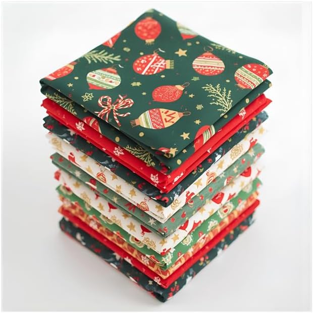 Christmas 8 Piece Fat Quarter Set 18" x 21" Mystery Bundle Precut