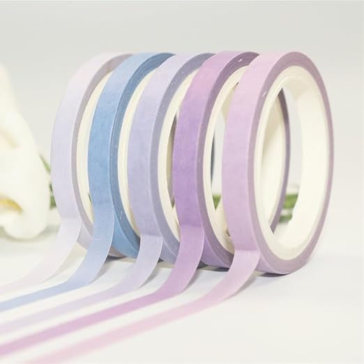 YUKUNTANG 20 Rolls Washi Masking Tape Set, 7.5mm 110 Yards Colorful Rainbow Pastel Washi Tape Set, Skinny Thin Decorative Colored Washi Craft Tape for Bullet Journal DIY Planner Crafts Designs