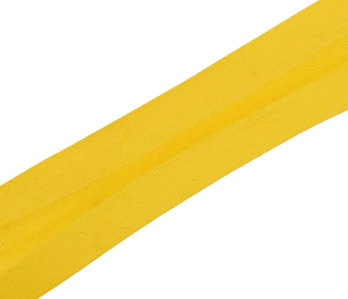 Mandala Crafts 55 Yards 1/4 Inch Yellow Double Fold Bias Tape for Sewing - Bias Binding Tape for Quilting Binding, Hemming, Seam, and Fabric Piping