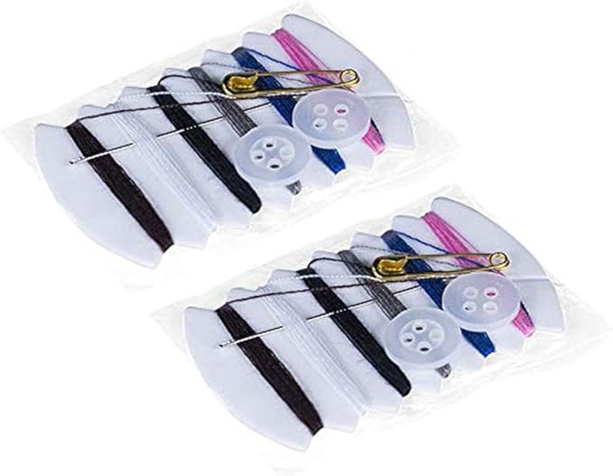 Onwon 50 Sets Travel Sewing Kits with Needles, Threads, Button, Pin - 6 Colors Thread Repair Kit for Hotel Amenities Necessities