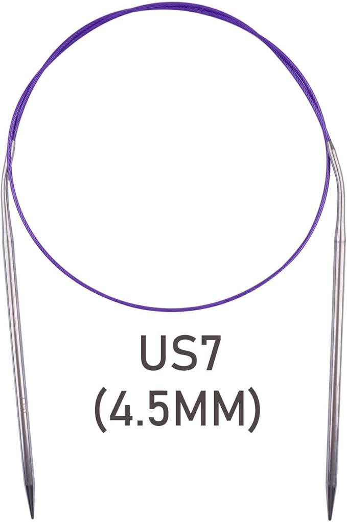 Circular Knitting Needles 32inches/80cm,Size US 7.0(4.5mm) Stainless Steel Round Knitting Needles for Handmade Knitting DIY