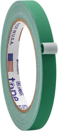 WOD GTC12 Gaffer Tape, Green Low Gloss Finish Film, 1/2 inch x 60 ft. Residue Free, Non Reflective Cloth Fabric, Secure Cords, Water Resistant, Photography, Filming Backdrop, Production