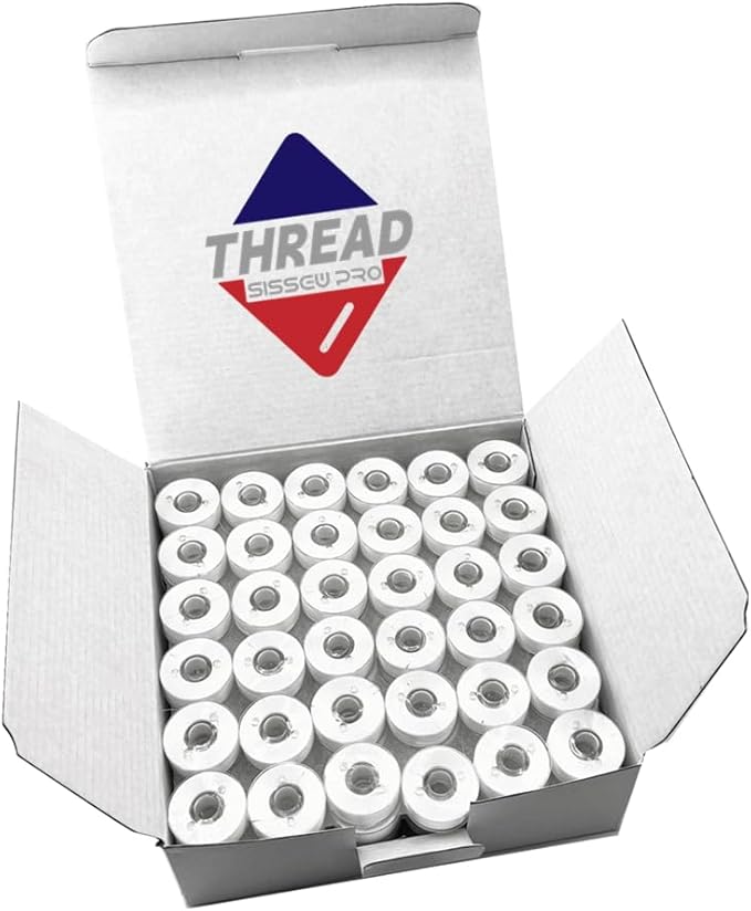 Prewound Bobbin L Size, 70D/2(60WT SA155 Size 9.4) Embroidery Sewing Machine Bobbins Thread Type L for Brother, Babylock, Singer, Husqvarna Viking, Pfaff Embroidery Machines
