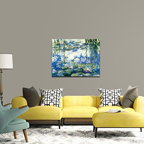 Wieco Art Water Lilies Giclee Canvas Prints Wall Art by Claude Monet Famous Oil Paintings Flowers Reproduction Modern Clsssic Landscape Artwork Picture Printed on Canvas for Home Office Decorations