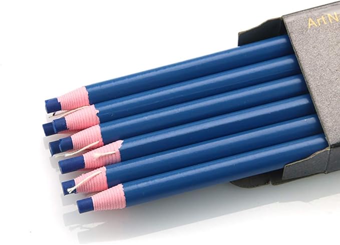 12 Pieces Sewing Mark Pencil Tailor's Marking and Tracing Tools Free Cutting Crayons Sewing Fabric Pencil (Blue)
