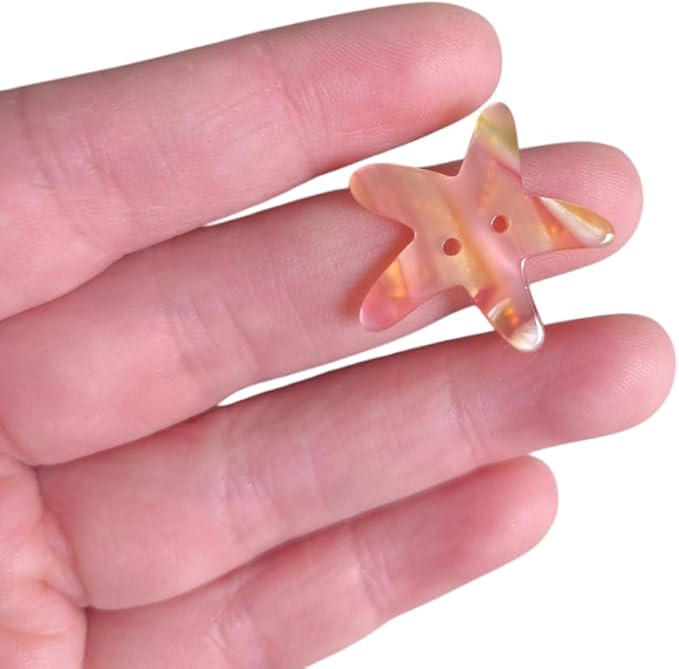 Starfish Shaped Buttons for Crafts,Acetate Button for Clothes,Buttons for Sewing,Button Bulk,Pack of 6
