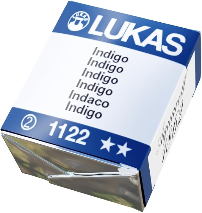 Lukas 1862 Aquarell Artists' Watercolor Pans, Indigo Half Pan - Vibrant Professional Grade Watercolor Paint - Easy-to-Wet, Intense Color, Long-lasting - Ideal for Professional Watercolorists