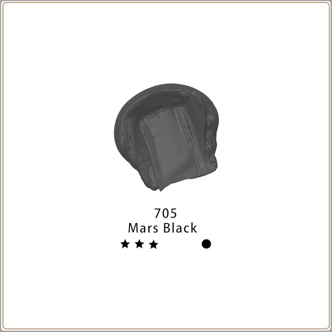 Artecho Mars Black Acrylic Paint (120ml / 4.05oz) Tubes, Art Craft Paints for Canvas Painting, Rock, Stone, Wood, Fabric, Art Supplies