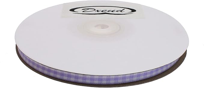 Gingham Ribbon 50 Yard Each Roll 100% Polyester Woven Edge (1/4" x 50 Yards, Light Purple)