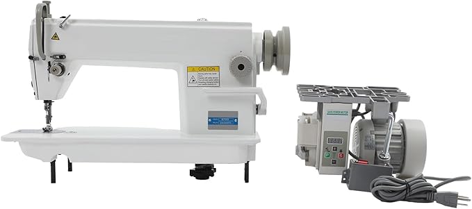 Industrial Straight Stitch Sewing Machine, 500W Adjustable Speed and Stitchs Distance Sew Machine with Reverse Sewing Function,Upholstery Sewing Machine with Motor,Stitch Length Adjustable to 0.2in
