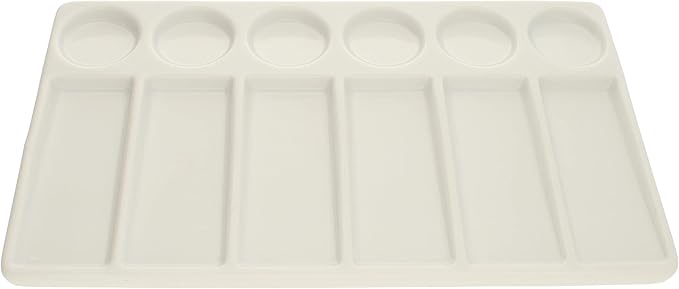 The Beadsmith Ceramic Mixing Palette – Rectangle Design Paint Holder – Arts and Crafts Accessories Organizer – 7.7' x 4.3' x .4” – 12 Compartments, (4 Palettes)