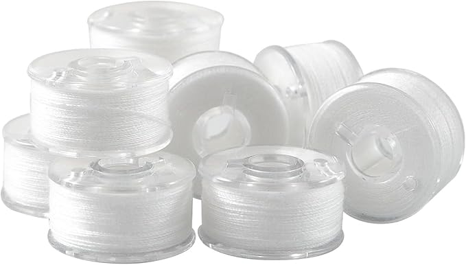 36Pcs Bobbins and Sewing Threads with Bobbin Case, Sa156 Bobbins Plastic with Case for Brother, Bro-Ther, Singer, Sewing Machine Accessories (White)