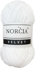 Soft Velvet Yarn Chenille Yarn for Crocheting Super Bulky (100g-3.50oz) (68m-74.3 yds) Baby Blanket Yarn for Knitting Amigurumi Yarn for Crochet Weaving Craft (White, 1 Skein)