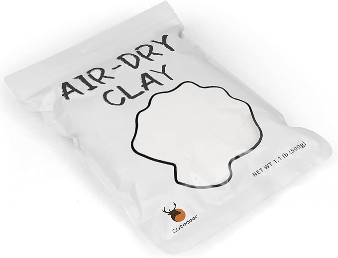 Cutedeer White Air Dry Clay, 1.1lb Foam Modeling Clay, Soft Squishy Molding for Kids Adults, Arts & Crafts Project Slime Supplies(1.1lb - 1 Pack, White)