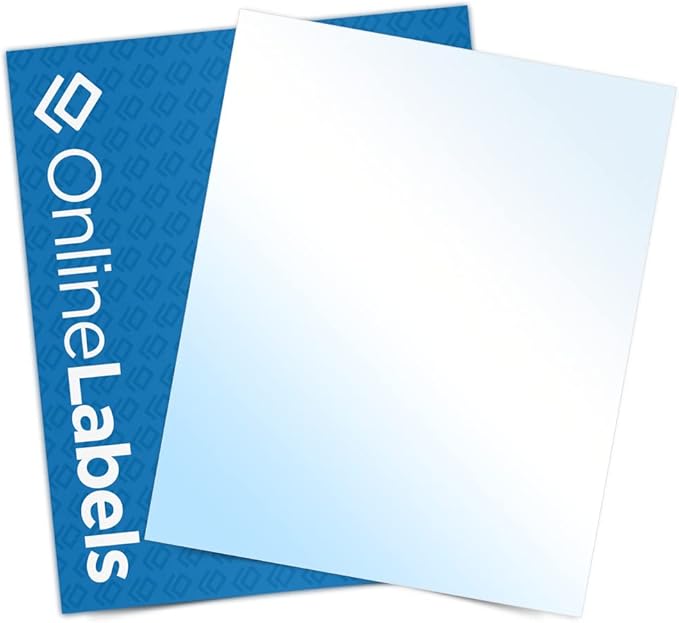 8.5 x 11 White Gloss Sticker Paper (Inkjet Printers Only) - 100 Sheets - Full Sheet Labels - OnlineLabels