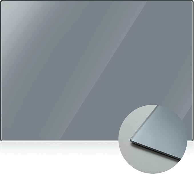 Nuanchu 1 Pcs 12 x 16 Inches Neutral Grey Tempered Glass Palette for Oil Painting Keeps Wet Paint Fresh Scratch Resistant Easy Clean up for Palette Artist Supplies DIY Color Mixing