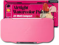 Transon Watercolor Palette Folding with Lid 18wells 2 Mixing Areas and 1 Large Mixing Tray Also for Gouache Acrylic Paint Palette Pink Color