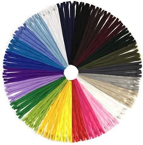12 Inch Zippers, DOITEM 72 pcs 30cm/12 Inch Zippers for Sewing Multicolor Nylon Coil Zipper for Sewing and Crafts 24 Colors