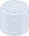 Creative Mark 10-Well Round Plastic Paint Palette with Lid - Pack of 12, Durable, Reusable, Solvent-Resistant, with Oversized Paint Wells for Students, Artists, Teachers - 7.4ml (0.25oz) per Well
