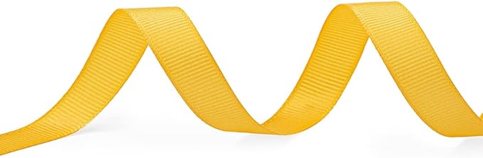 LIUYAXI 3/8" X 50 Yards Solid Gold Grosgrain Ribbon, Perfect for Crafts, Wedding Decor, DIY Hair Accessories, Sewing, Gift Package Wrapping and More