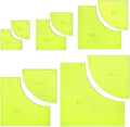 BENECREAT 10PCS Quilting Templates Set, 2" 3" 4" 5" 6" Bright Yellow Reusable Acrylic Quilting Template with Film Protection for Woodworking, Quilting Sewing Needlework Craft, Hole: 3mm