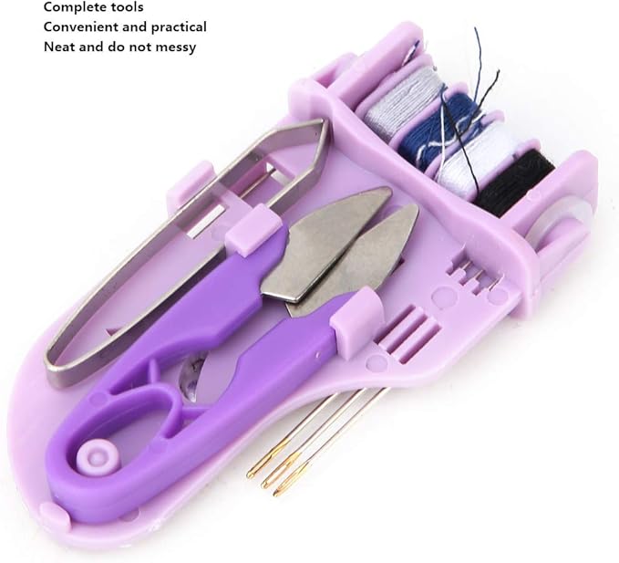 Travel Sewing Kit Mini, Portable Needle and Thread Kit Emergency Sewing Kit Travel Sewing Kit For Adults Plastic Scissors Sewing Needles Thread Buttons for Sewing,Crafts,Yarn