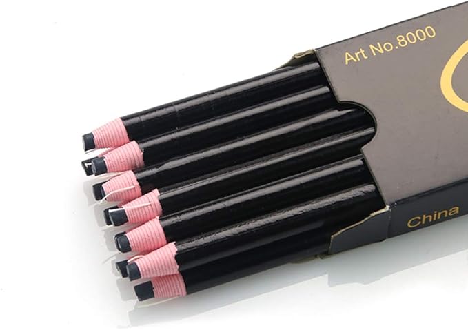 12 Pieces Sewing Mark Pencil Tailor's Marking and Tracing Tools Free Cutting Crayons Sewing Fabric Pencil (Black)
