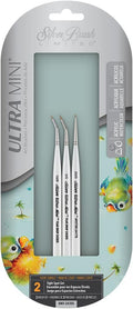 Silver Brush Limited UMS-2435S Ultra Mini Tight Spot Set, for Watercolor, Gouache, Inks, Dyes, Acrylic, & Heavy Body Paints, Set of 3, Size 20/0 Spotter, 5/0 and 10/0 Tear Drop Brushes, Short Handle