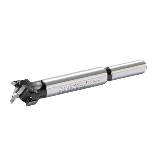 Mollom 5/8" (15.9mm) Forstner Drill Bit for Precise Woodworking with Durable YG8 Carbide Thickness of 1.7mm,This Hinge Cutter Tool is Ideal for Hard Wood, Plastic, Plywood