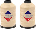 Sissewpro 1oz 375 yds Each 2 Pack Tex70 Bonded Nylon Thread 69 Upholstery Thread Heavy Duty Threads for Leather Sewing Machine, Beading, Hair Weaving, Denim, Canvas,Webbings 2oz Total（2, Natural）
