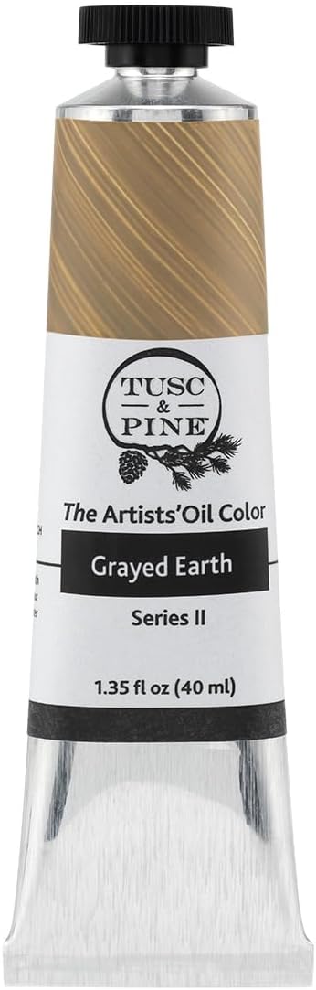 Tusc & Pine Artist Oil Paint - Grayed Earth, 40 ml, Non-Yellowing, Rich & Creamy Consistency, Maximum Pigment Load, Small Batch Milled Oil Paints Made in the USA for Professional Artists