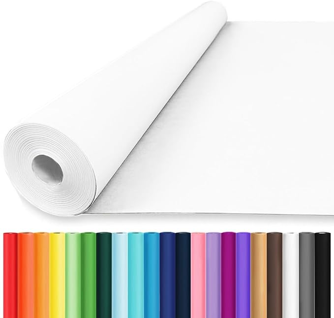 Vanhench 36" x 2400" (200') White Wrapping Paper Roll for Flower Bouquet Birthday Gifts, White Easel Painting Drawing Paper, Bulletin Board/Chart/Poster Paper, Kids Art Supplies