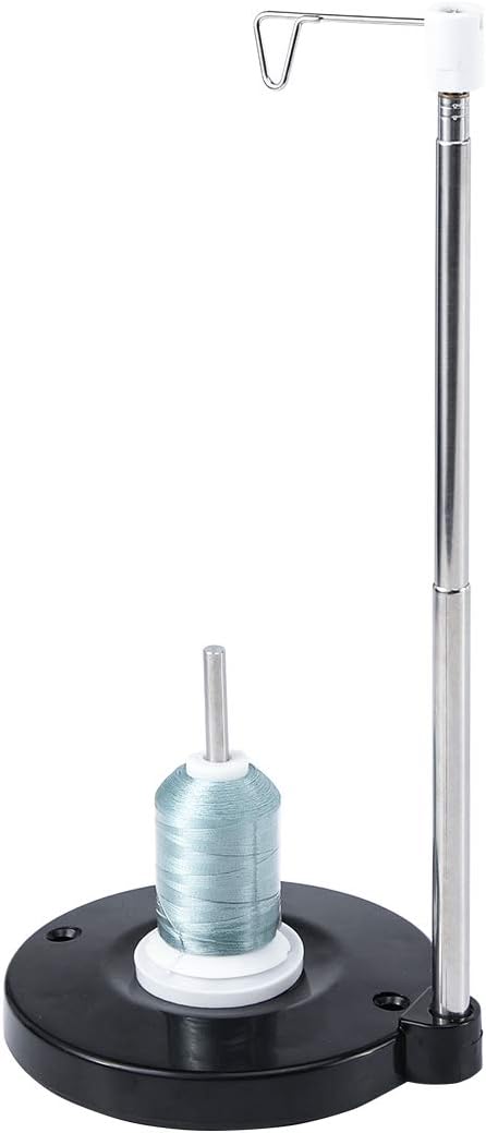 Sew Tech Adjustable Cone Thread Stand Spool Holder for Sewing Machine Embroidery Quilting Serger Machines, Single Thread Stand for Smoother Feed, Large Spool Holder with Steady Heavy Plastic Base