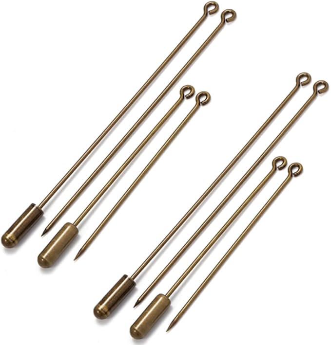 Metal Brooch Stick Pins with Stopper Ends Safety Copper Long Needle Eye Pins for Men Women Suit Tie Hat Scarf DIY Jewelry Accessories, Bronze 20pcs 50mm & 20pcs 70mm