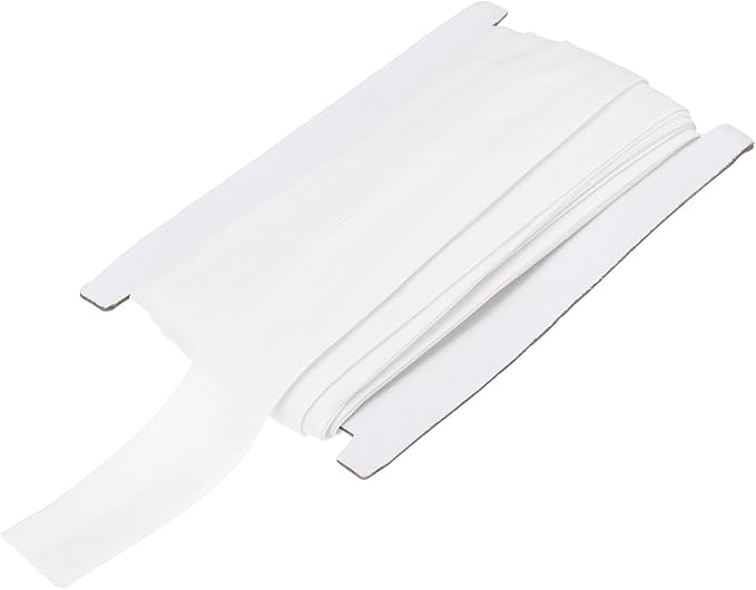 MECCANIXITY 1 Inch Double Fold Bias Tape Continuous Bulk Cotton Bias Tape for Sewing Seaming Quilting Hemming Binding Crafts (White 12 Yards)