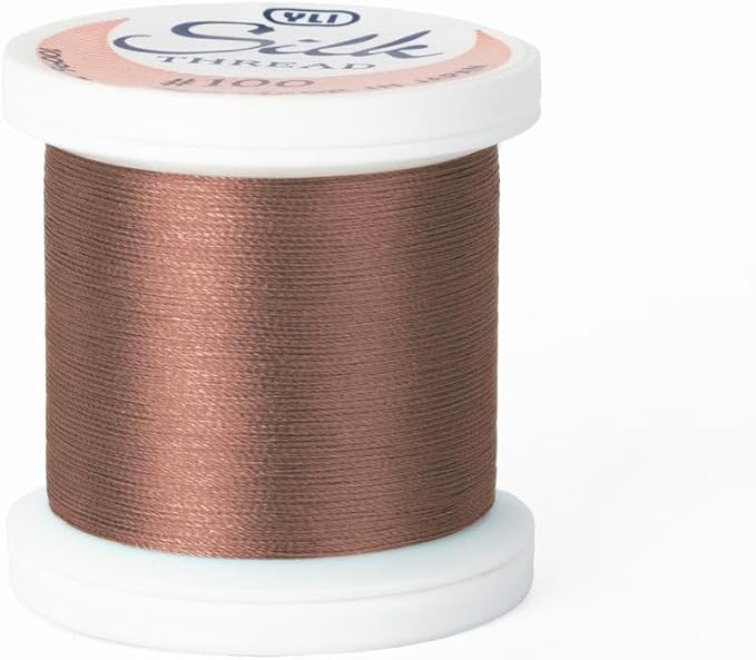 YLI Threads Silk Thread – 100 wt Fine Japanese Silk for Appliqué, EPP, and Quilting - Pale Copper