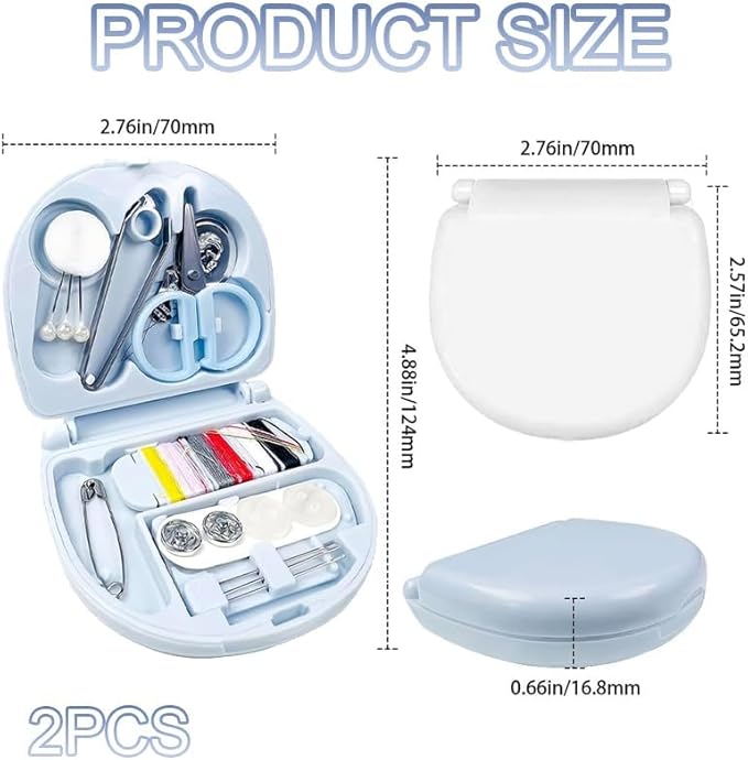 ZYMJBB Mini Travel Sewing Kit, 2Packs Portable DIY Supplies,Emergency Repair Kit with Threads, Beginner Friendly,Needles,Scissors for Travel, Business, College, Camping, Home Use