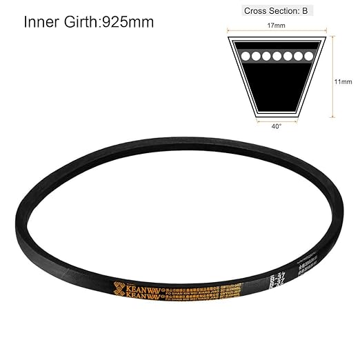 uxcell B-37 V-Belts 37" Inner Length, B-Section Rubber Drive Belt